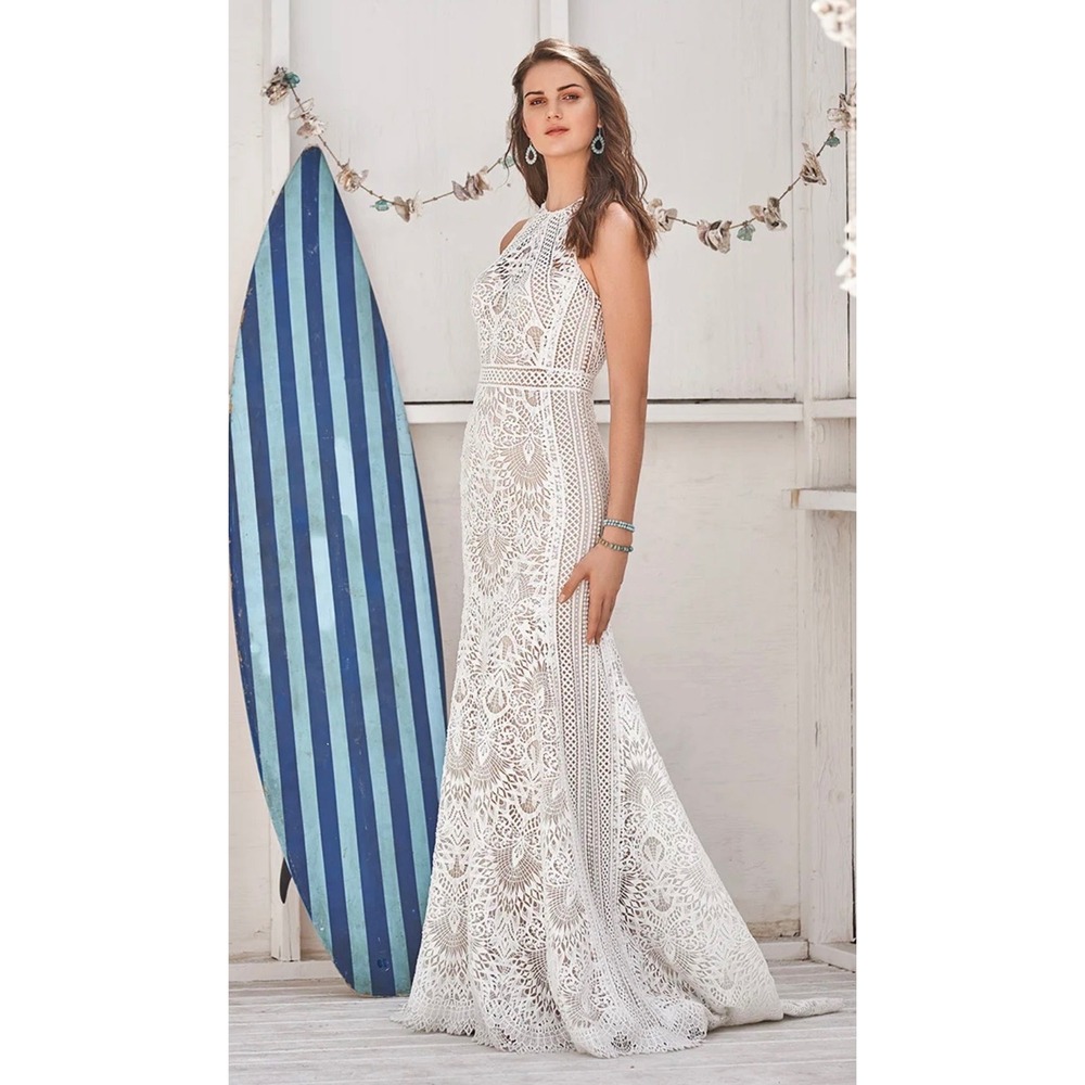 Lillian West SAMPLE wedding dress style# 66055 sand/ivory/nude colorway